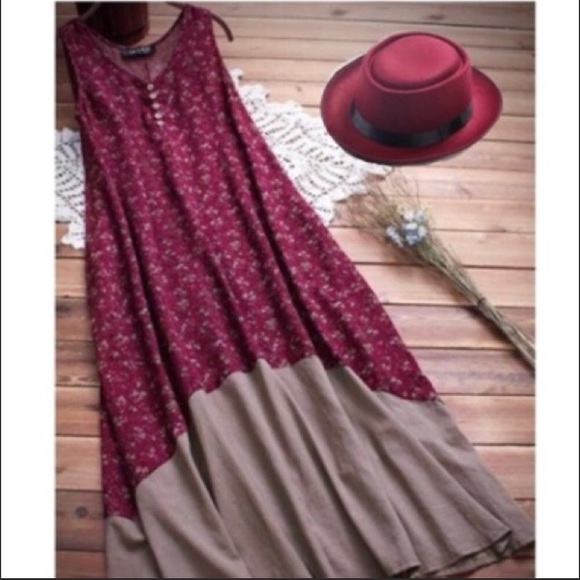 Dresses & Skirts - NEW! Bohemian vintage style floral print dress